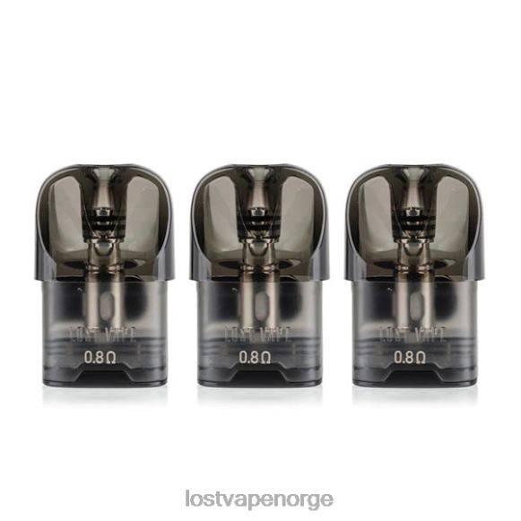 Lost Vape URSA erstatningsputer | 2,5 ml (3-pakning) grønn 0,8 ohm | Lost Vape Flavors Norge NHN0H125