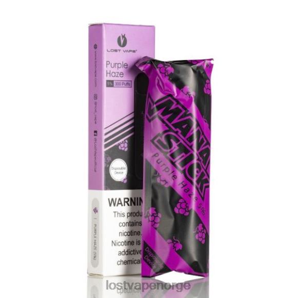Lost Vape Mana engangspinne | 300 drag | 1,2 ml lilla dis 5 % | Lost Vape Review Norge NHN0H527