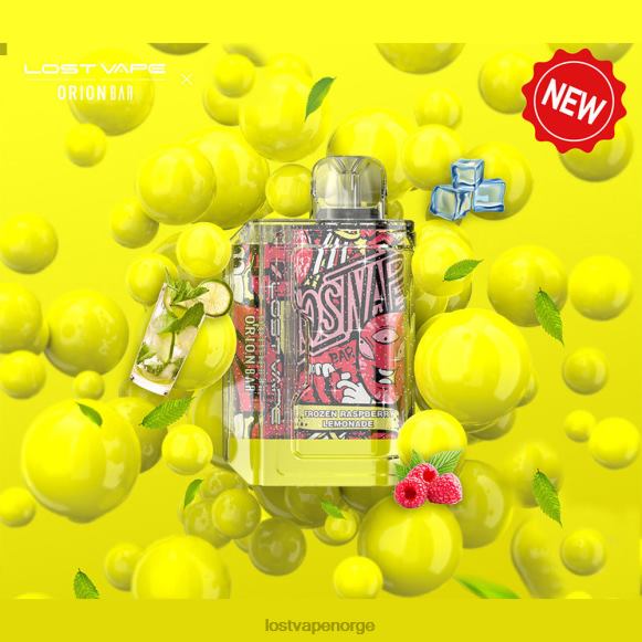 Lost Vape Orion engangsbar | 7500 puff | 18ml | 50 mg frossen bringebærlimonade | Lost Vape Oslo NHN0H92