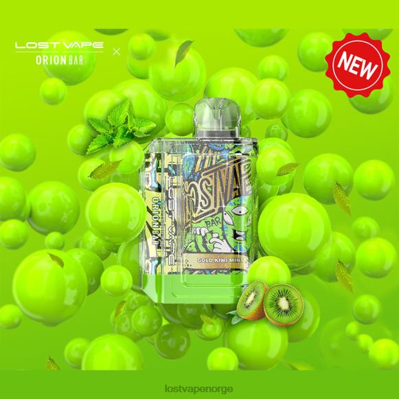 Lost Vape Orion engangsbar | 7500 puff | 18ml | 50 mg gull kiwi mynte | Lost Vape Near Me NHN0H89