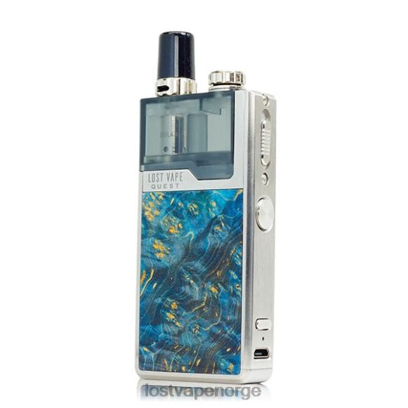 Lost Vape Quest orion q pod enhet komplett sett sølv/blå stabwood | Lost Vape Wholesale NHN0H476