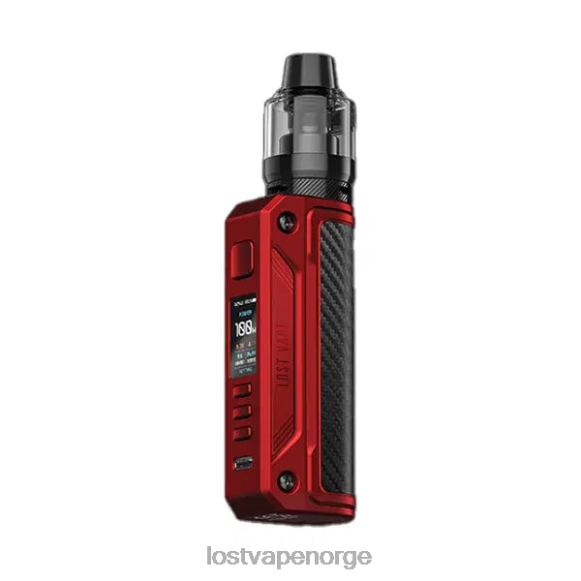 Lost Vape Thelema solo 100w sett matt rød/karbonfiber | Lost Vape Oslo NHN0H172