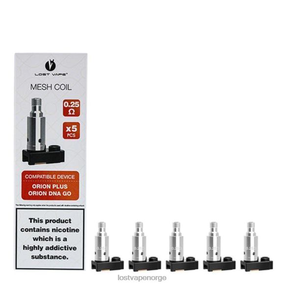 Lost Vape Orion pluss dna-erstatningsspoler (5-pakning) 0,25 ohm | Lost Vape Wholesale NHN0H36