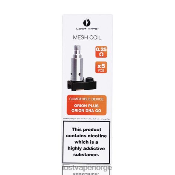 Lost Vape Orion pluss dna-erstatningsspoler (5-pakning) 0,5 ohm | Lost Vape Wholesale NHN0H326