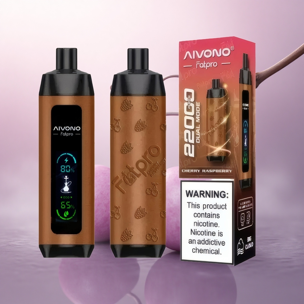Aivono Aim Fatpro 22000 Puffs Kirsebær Bringebær 5% Nikotin 600mAh