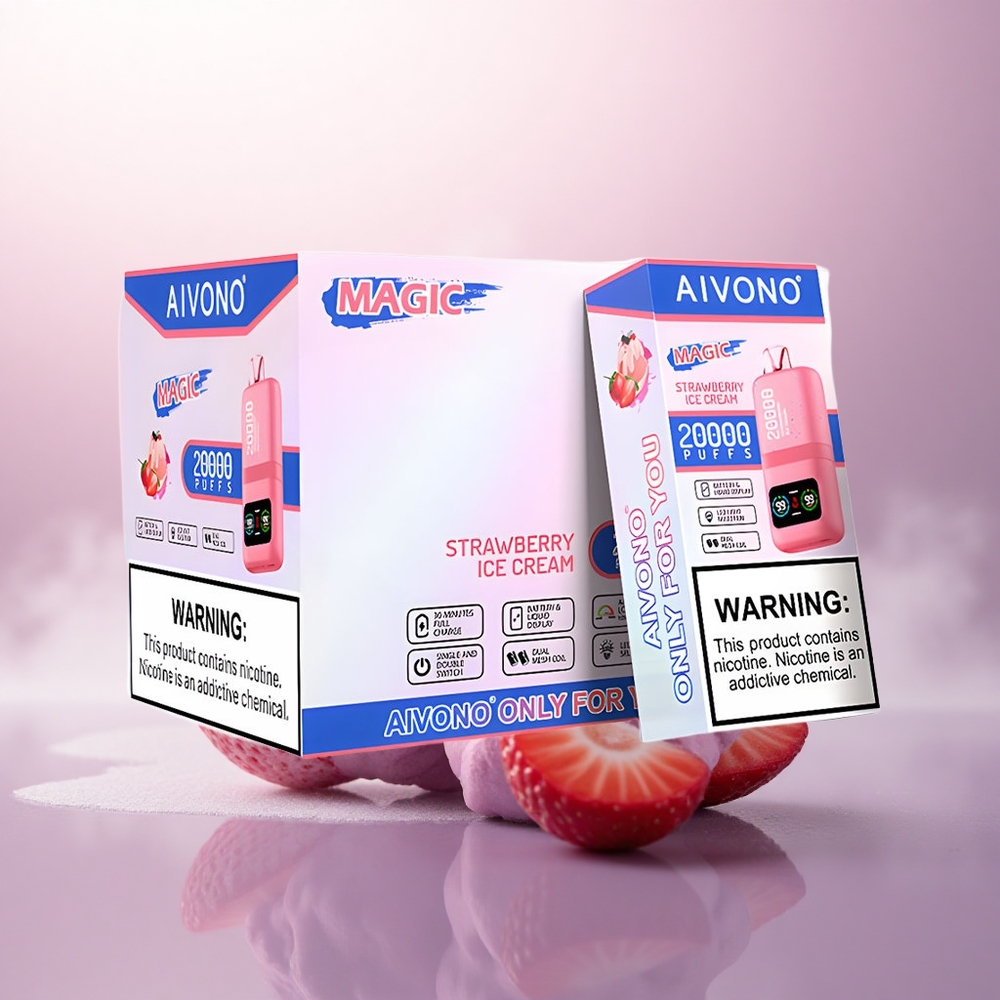 Aivono Aim Magic 20000 Puffs Jordbær Iskrem Dual Mesh 600mAh