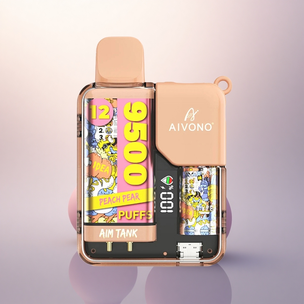 Aivono Aim Tank 9500 Puffs Eplepære med 650mAh og 5% nikotin