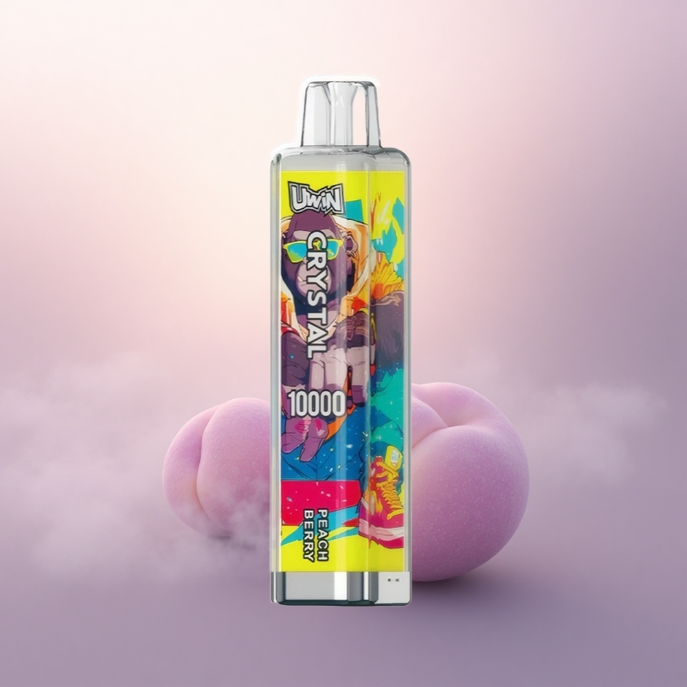 Uwin Crystal 10000 Puffs Fersken Bær 5% nikotin 650mAh RGB