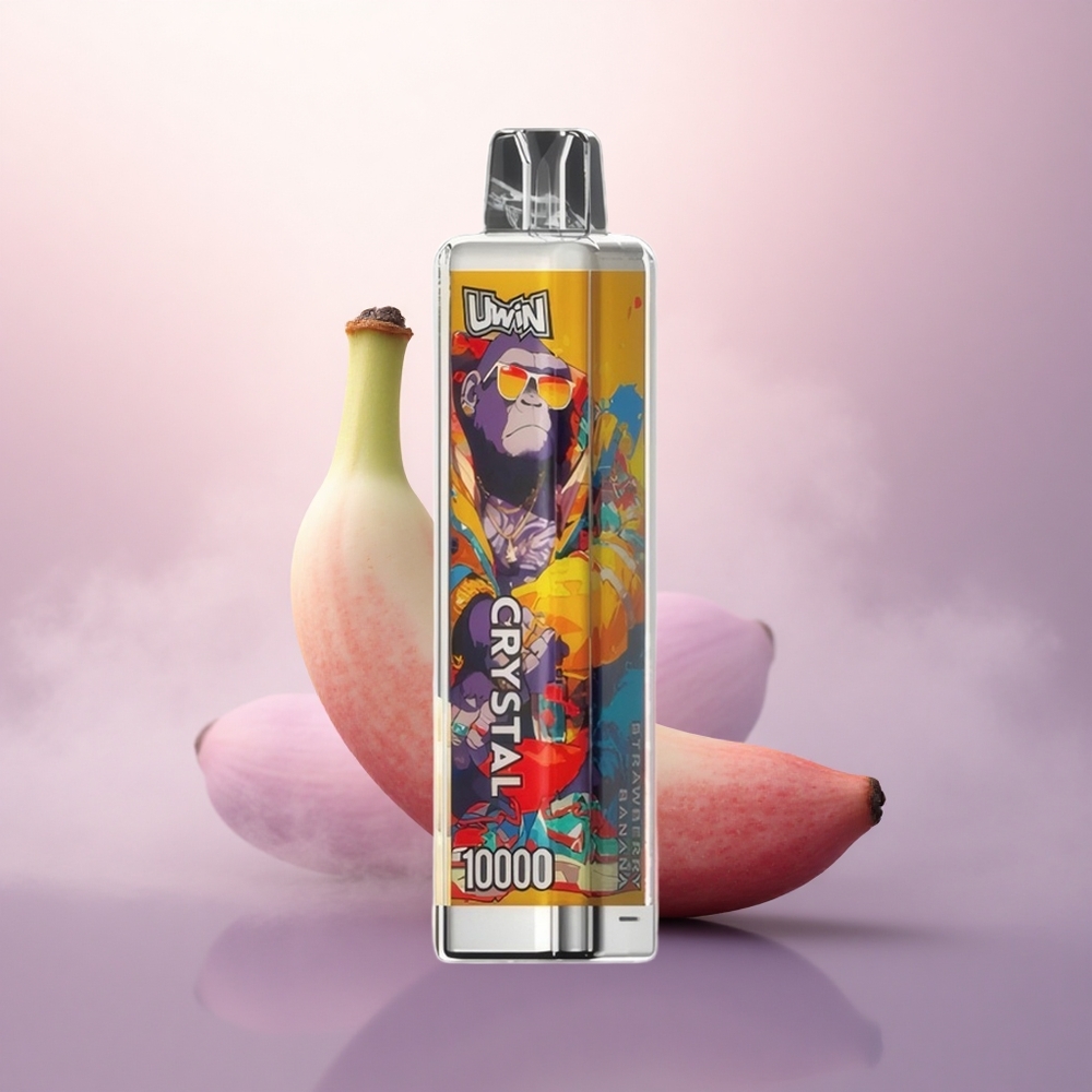Uwin Crystal 10000 Puffs Jordbær Banan 5% Nikotin 650mAh RGB