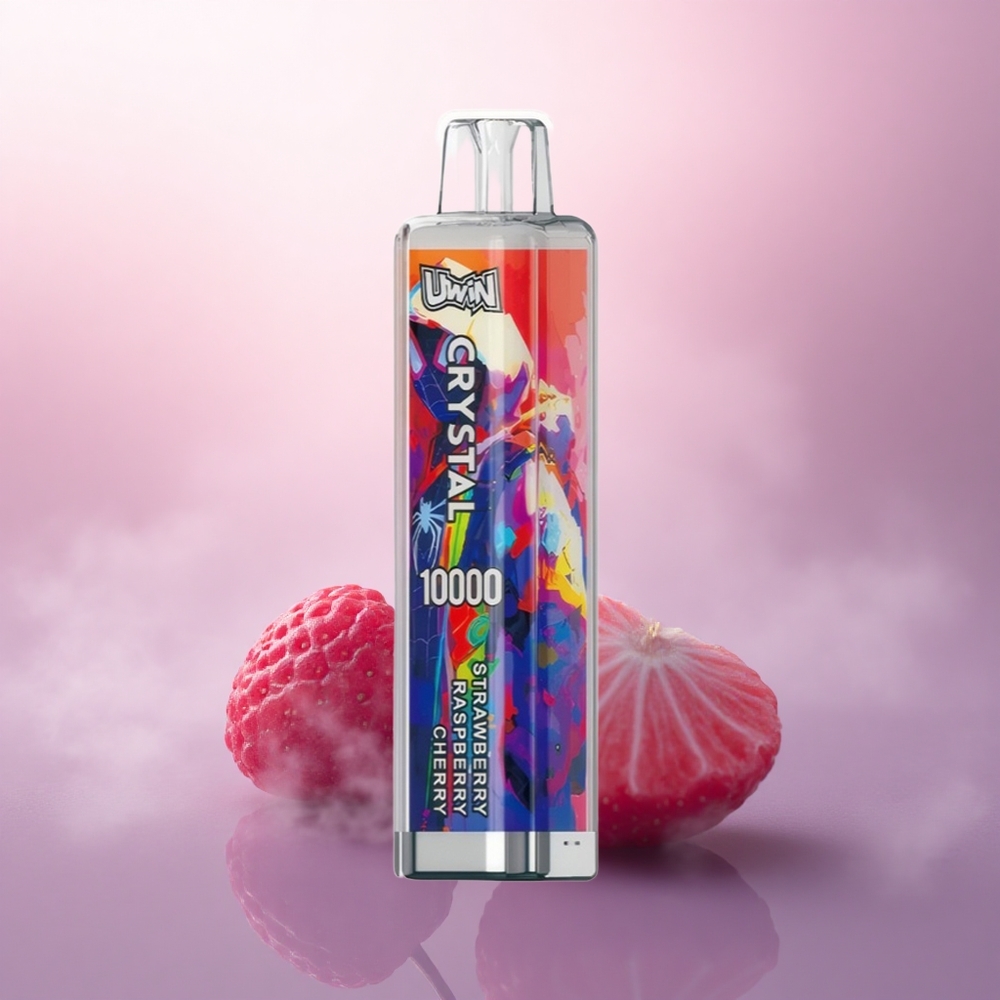 Uwin Crystal 10000 Puffs Jordbær Bringebær Kirsebær med 5% nikotin og 650mAh