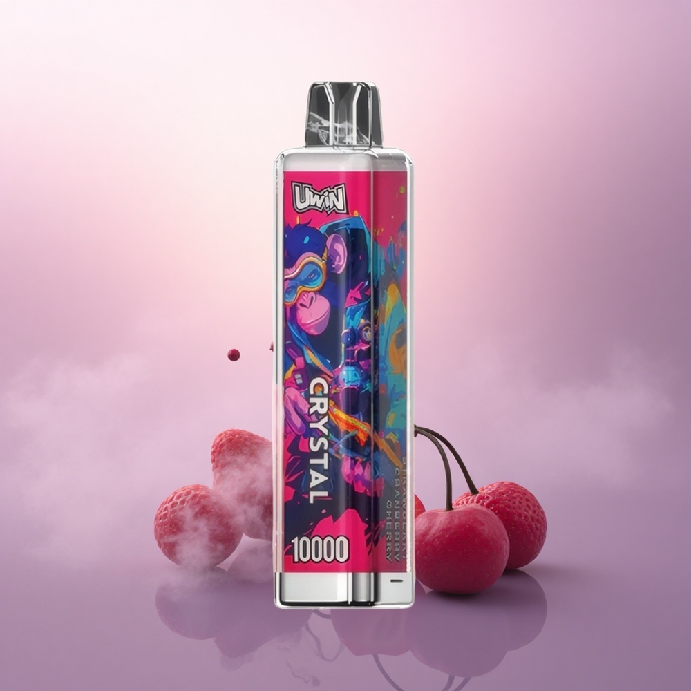 Uwin Crystal 10000 Puffs Jordbær Tranebær Kirsebær 18ml 650mAh RGB