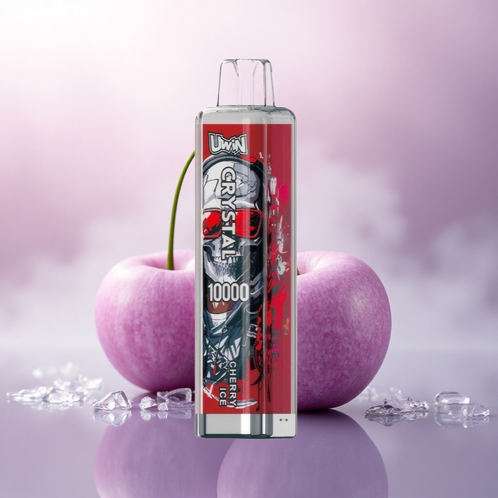 Uwin Crystal 10000 Puffs Kirsebær Is med 5% nikotin og 650mAh RGB-lys