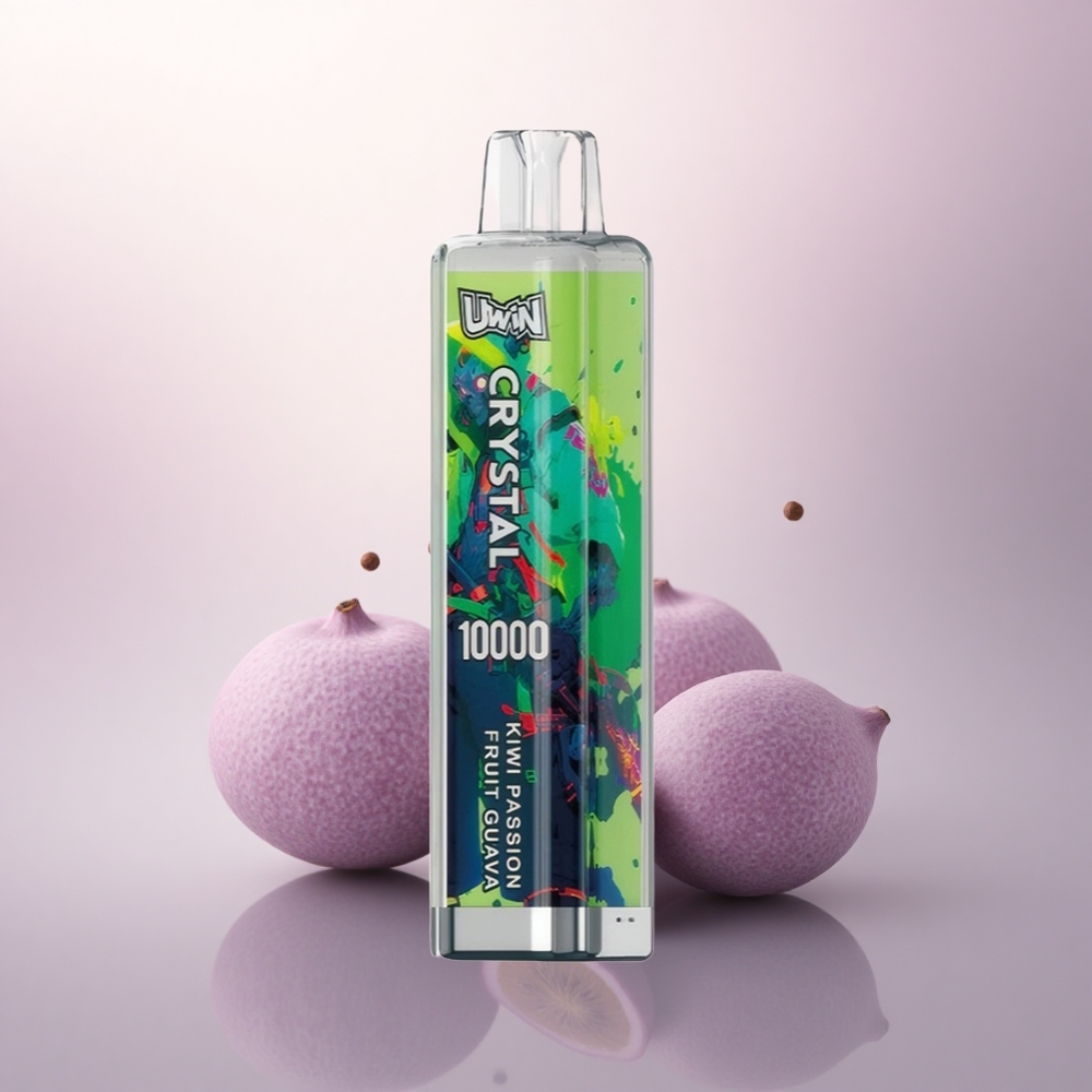 Uwin Crystal 10000 Puffs Kiwi Pasjonsfrukt Guava med 5% nikotin og 650mAh batteri