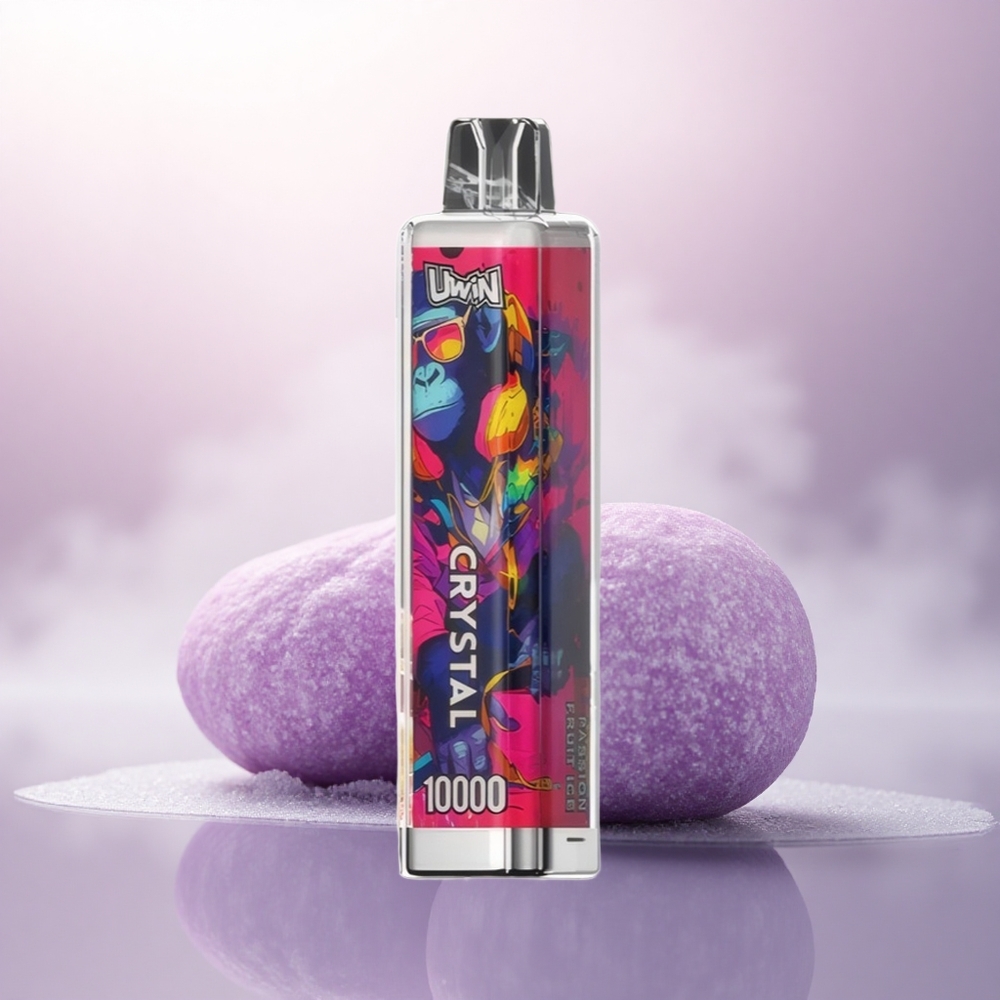 Uwin Crystal 10000 Puffs Passionsfrukt Is med 5% nikotin og 650mAh RGB-lys