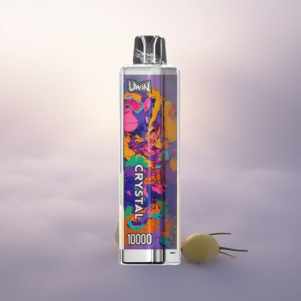 Uwin Crystal 10000 Puffs Sitron Lime Lys med 5% nikotin og RGB-belysning, 650mAh