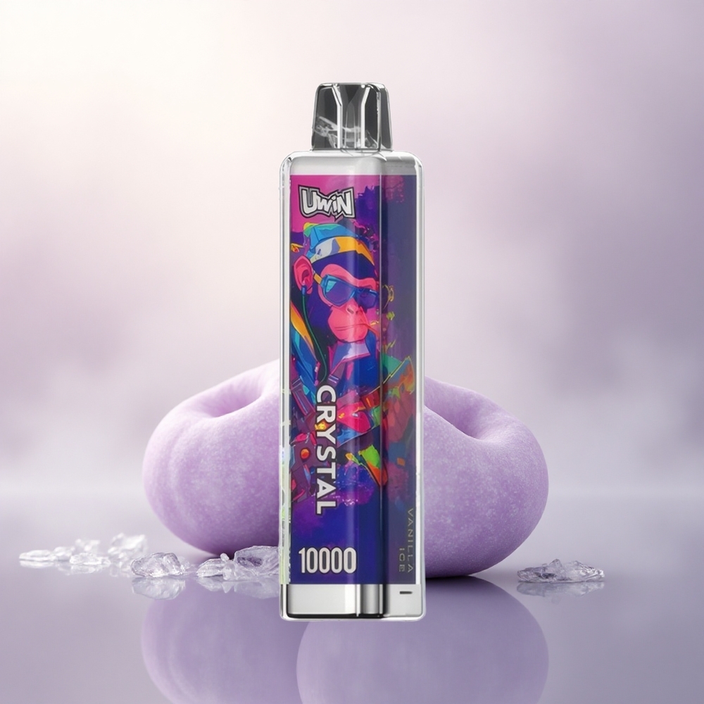 Uwin Crystal 10000 Puffs Vaniljeis med 5% nikotin og 650mAh RGB-lys