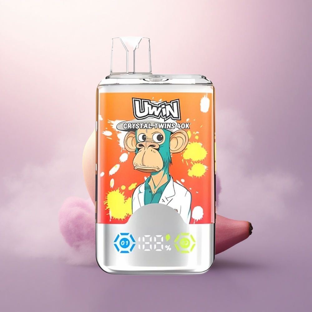 Uwin Crystal Twins 40000 Puffs Jordbær Banan Kjærlighet 66 med 850mAh og 32ml
