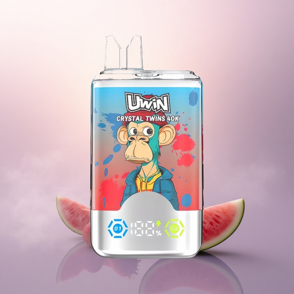 Uwin Crystal Twins 40000 Puffs Jordbær Vannmelon Sitron Lime 32ml 850mAh