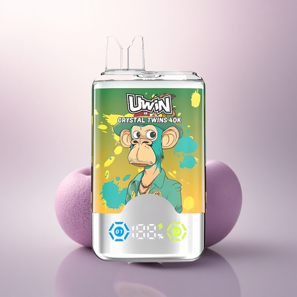 Uwin Crystal Twins 40000 Puffs Kiwi Pasjonsfrukt Guava To Epler 850mAh 32ml