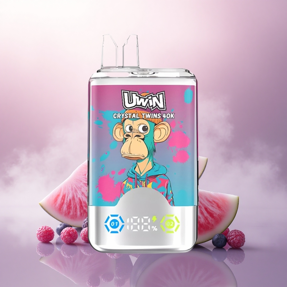 Uwin Crystal Twins 40000 Puffs Vannmelon Is Blandede Bær To Smaker 850mAh