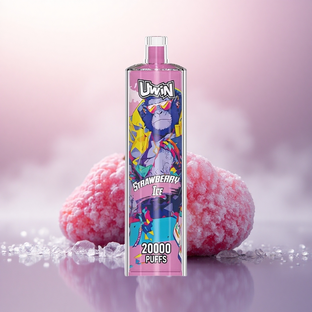 Uwin Shisha Hookah Crystal 20000 Puffs Jordbær Is Type-C 650 mAh