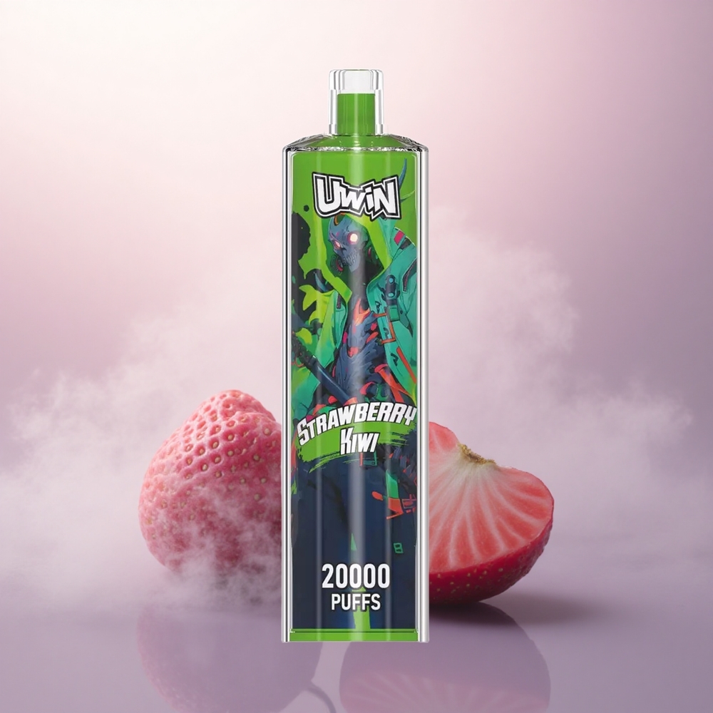 Uwin Shisha Hookah Crystal 20000 Puffs Jordbær Kiwi 0% Nikotin 650 mAh