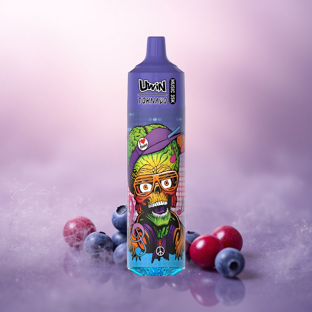 Uwin Tornado 35K Music Puffs Blåbær Kirsebær Tranebær 5% nikotin 600mAh
