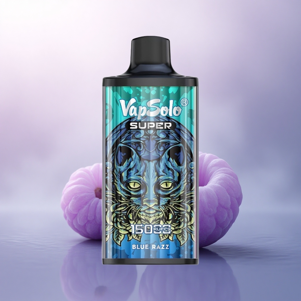 Vapsolo Super 15000 Puffs Blå Bringebær 40ml 850mAh