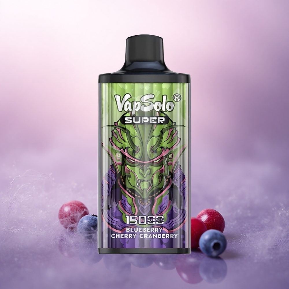 Vapsolo Super 15000 Puffs Blåbær Kirsebær Tranebær 40ml 850mAh Type-C