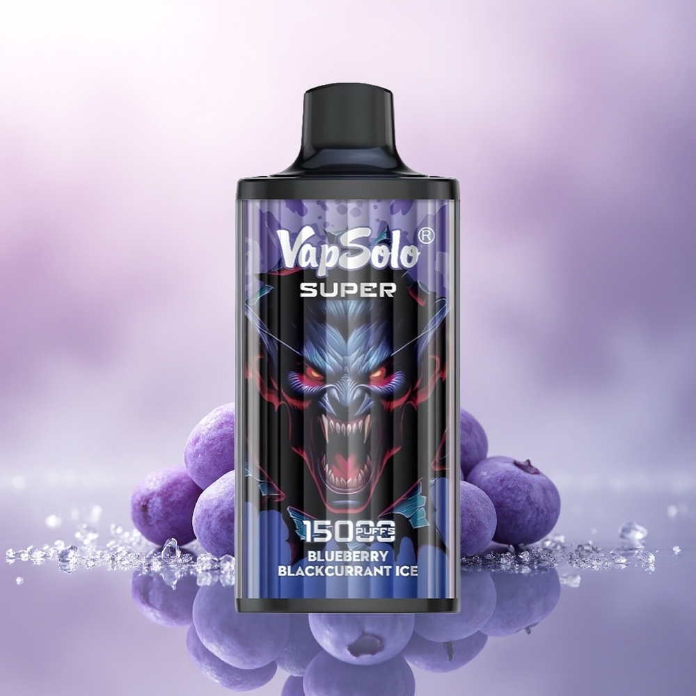 Vapsolo Super 15000 Puffs Blåbær Solbær Is med 40 ml e-væske og 850 mAh