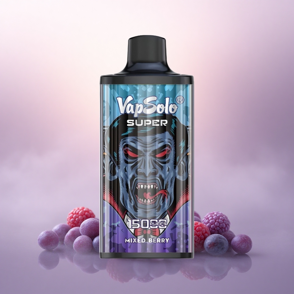 Vapsolo Super 15000 Puffs Blandede Bær 40ml 850mAh Type-C