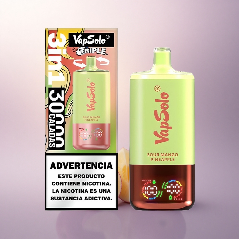 Vapsolo Triple 30000 Puffs Sur Mango Ananas 40ml 20mg Nikotin Type-C