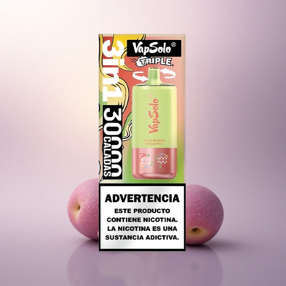 Vapsolo Triple 30000 Puffs Sur Mango Ananas 40ml 20mg Nikotin Type-C