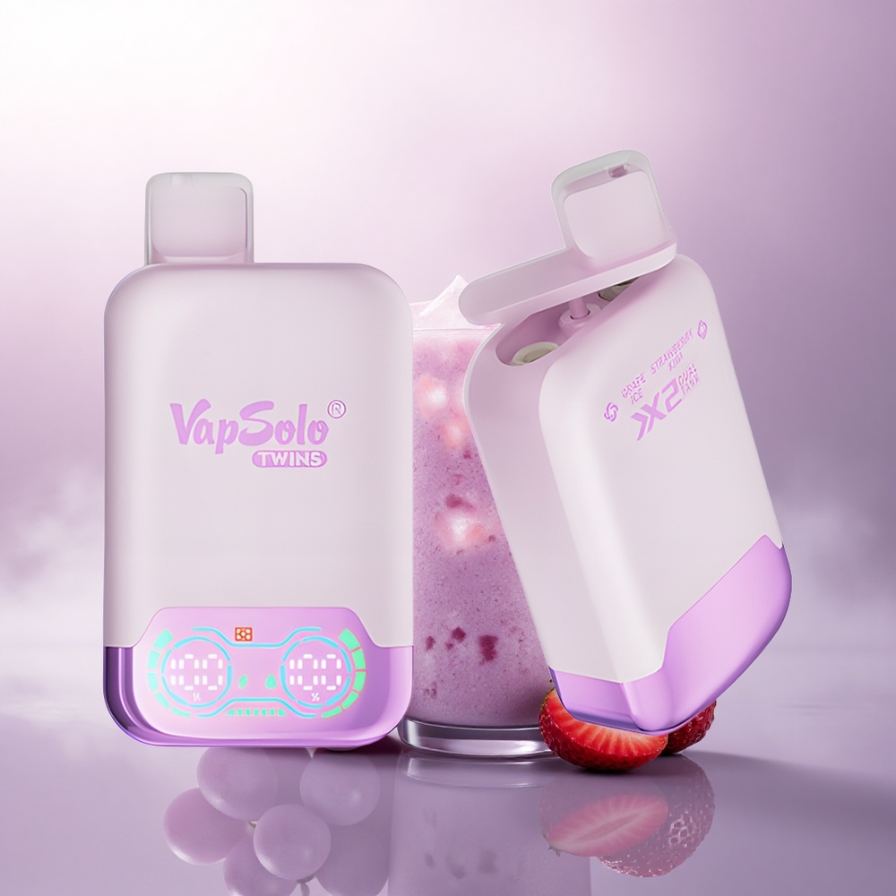 Vapsolo Twins 20000 Puffs Druis Is & Jordbær Kiwi 40 ml Nikotin 20mg/ml Type-C