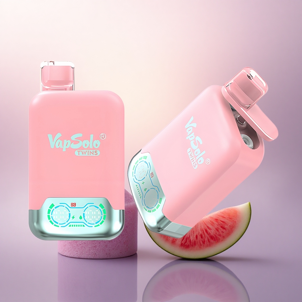 Vapsolo Twins 20000 Puffs Jordbæris & Mango Peach Vannmelon 40 ml E-væske 20mg/ml nikotin Type-C lading