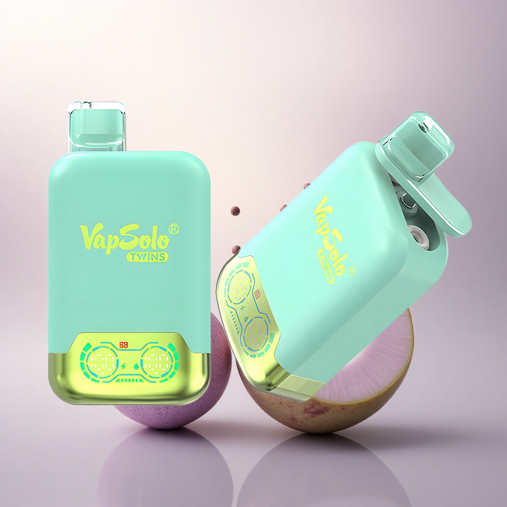 Vapsolo Twins 20000 Puffs Tredobbelt Melon & Ananas Kokosnøtt med 40 ml E-væske og Type-C-lading