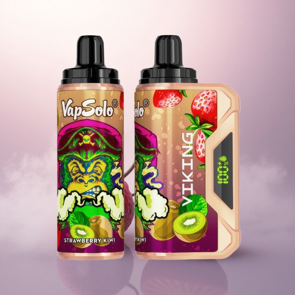 VapSolo VIKING 12000 Puffs Jordbær Kiwi 22ml Type-C 20mg Nikotin