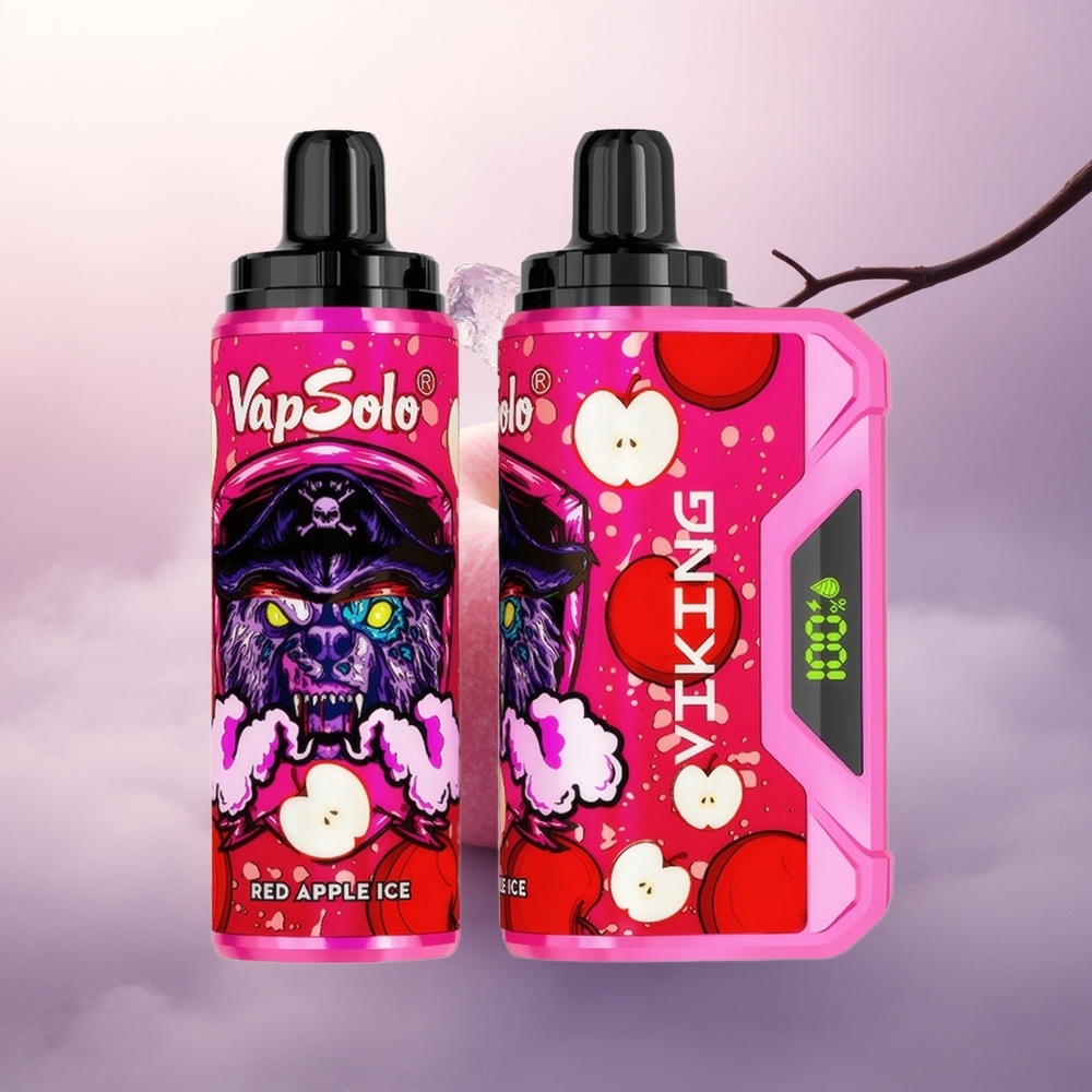 VapSolo VIKING 12000 Puffs Rød Eple Is 22ml Type-C 20mg nikotin