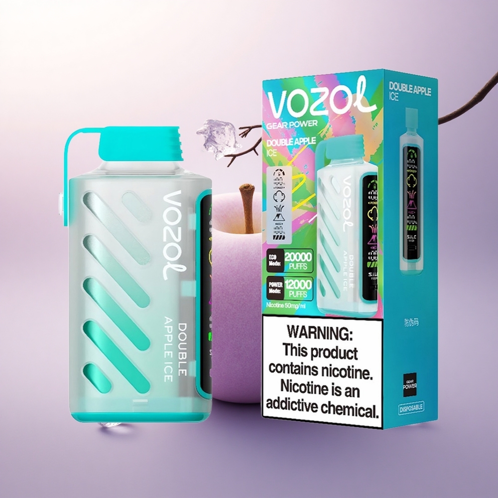 VOZOL Gear Power 20000 Puffs Dobbelt Eple Is med Dual Mesh Coil og 20mL