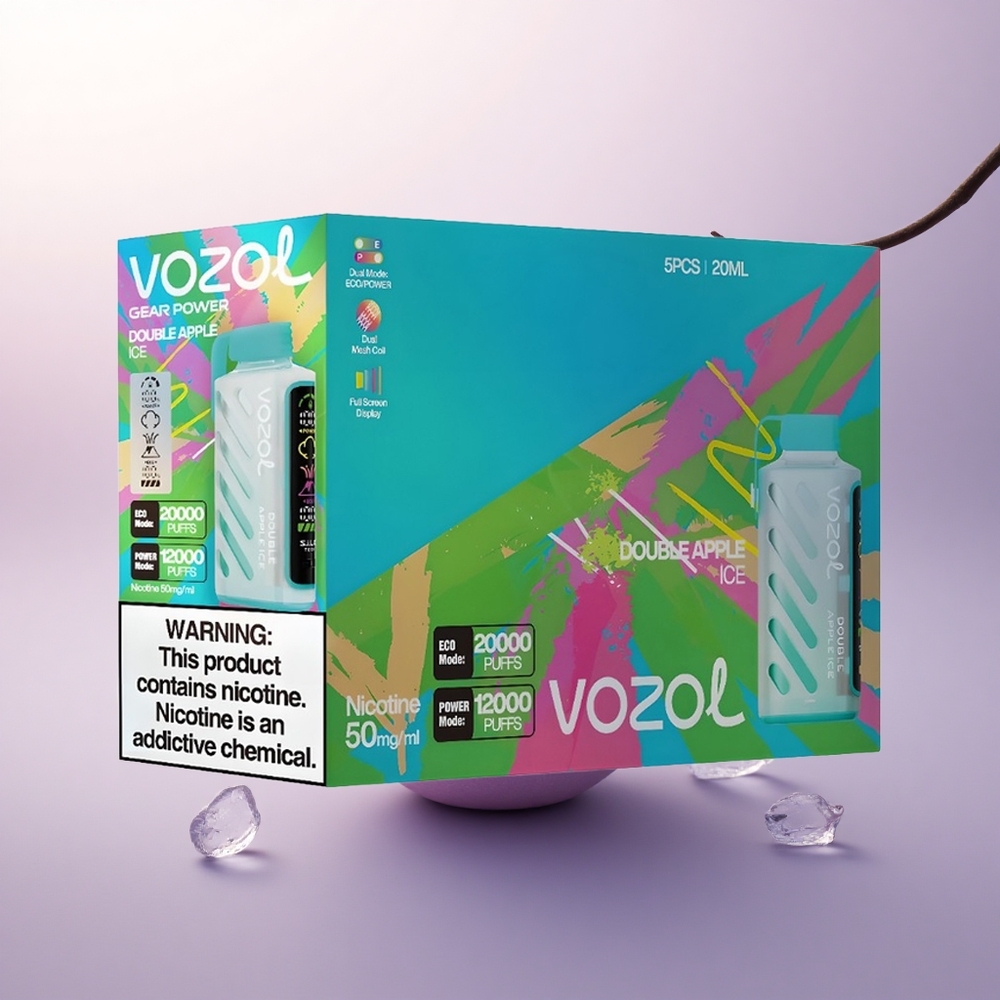 VOZOL Gear Power 20000 Puffs Dobbelt Eple Is med Dual Mesh Coil og 20mL