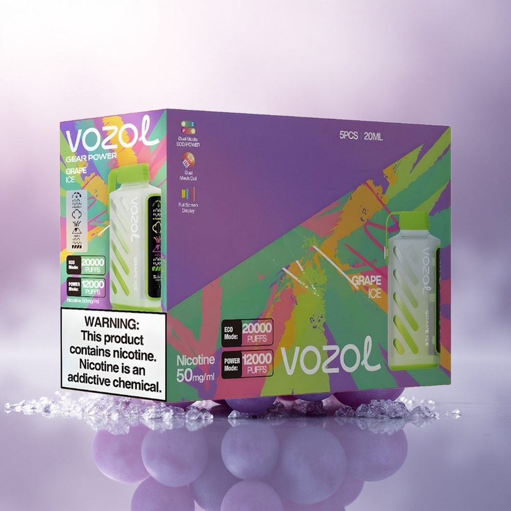 VOZOL Gear Power 20000 Puffs Dru Iskrem med Dual Mesh Coil og 20mL