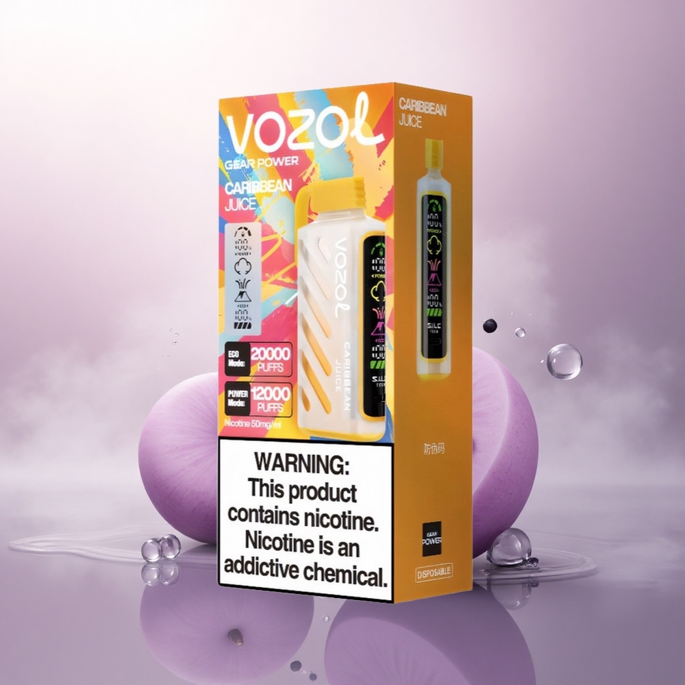 VOZOL Gear Power 20000 Puffs Karibisk Juice Dual Mesh Skjerm 20mL Nikotin 5%
