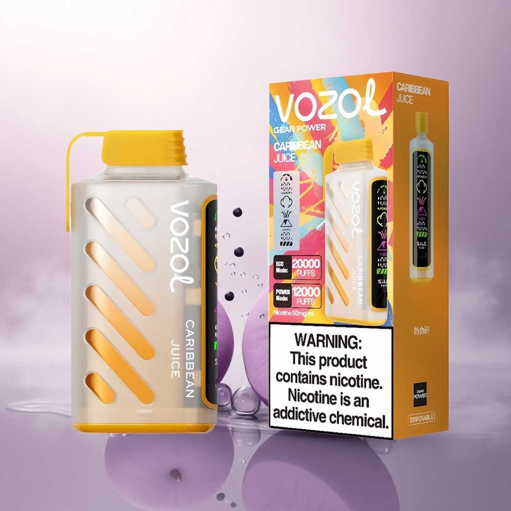 VOZOL Gear Power 20000 Puffs Karibisk Juice Dual Mesh Skjerm 20mL Nikotin 5%