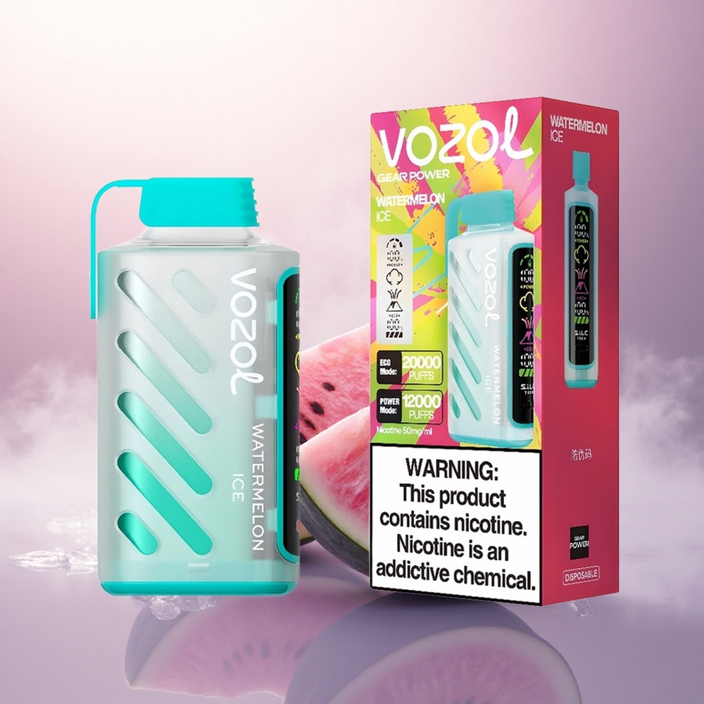 VOZOL Gear Power 20000 Puffs Vannmelonis med Fullskjermvisning og Dual Mesh Coil