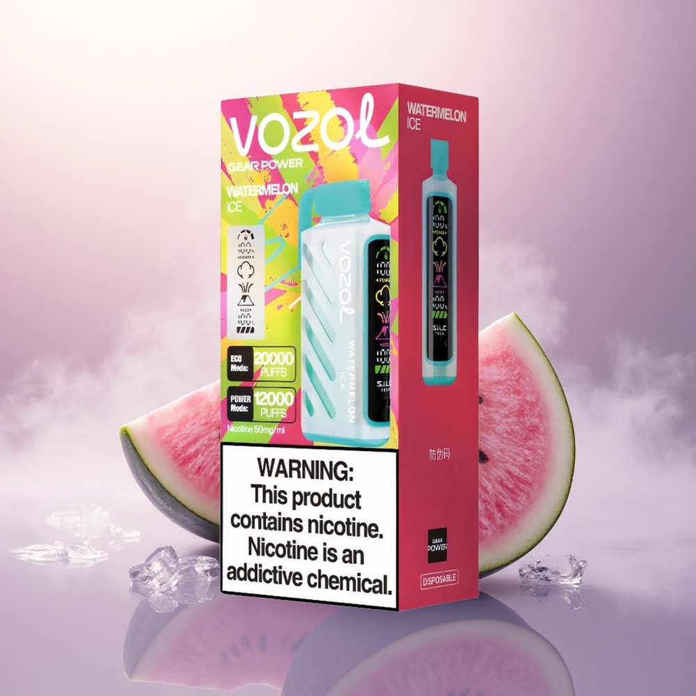 VOZOL Gear Power 20000 Puffs Vannmelonis med Fullskjermvisning og Dual Mesh Coil