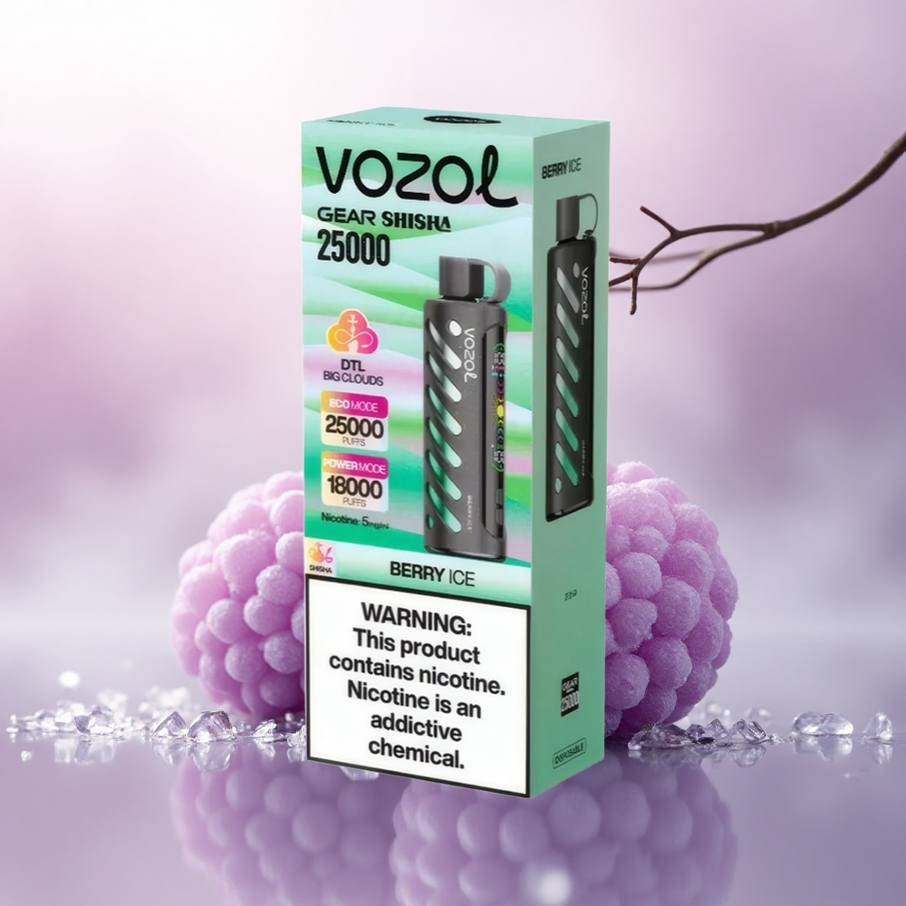VOZOL Gear Shisha 25000 Puffs Bær Is 1000mAh 5mg/ml Nikotin