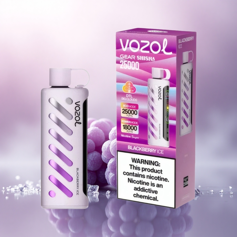 VOZOL Gear Shisha 25000 Puffs Bjørnebær Is med 5mg/ml nikotin og 1000mAh