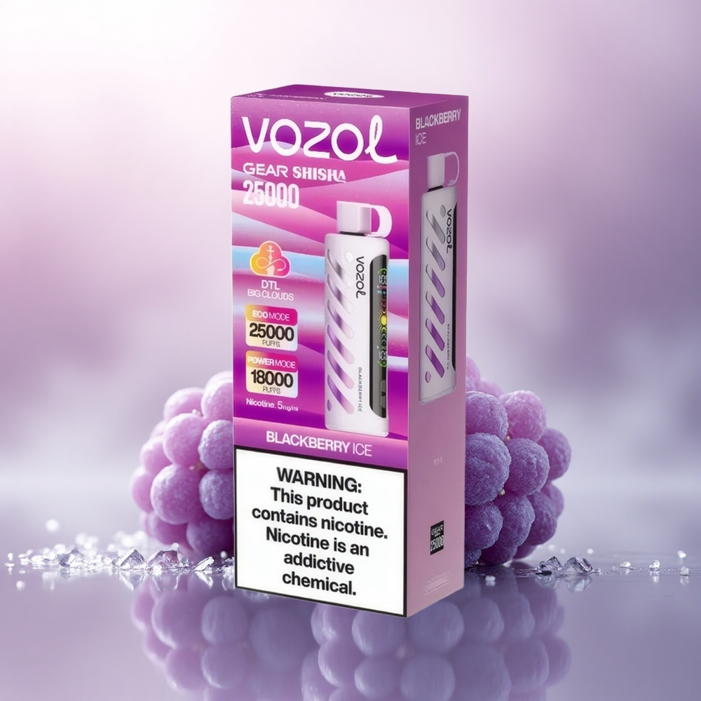 VOZOL Gear Shisha 25000 Puffs Bjørnebær Is med 5mg/ml nikotin og 1000mAh