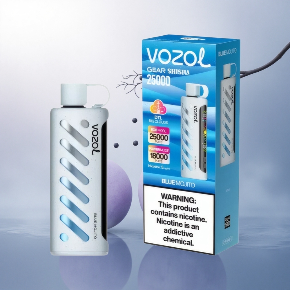 VOZOL Gear Shisha 25000 Puffs Blå Mojito med 1000mAh og 5mg/ml nikotin