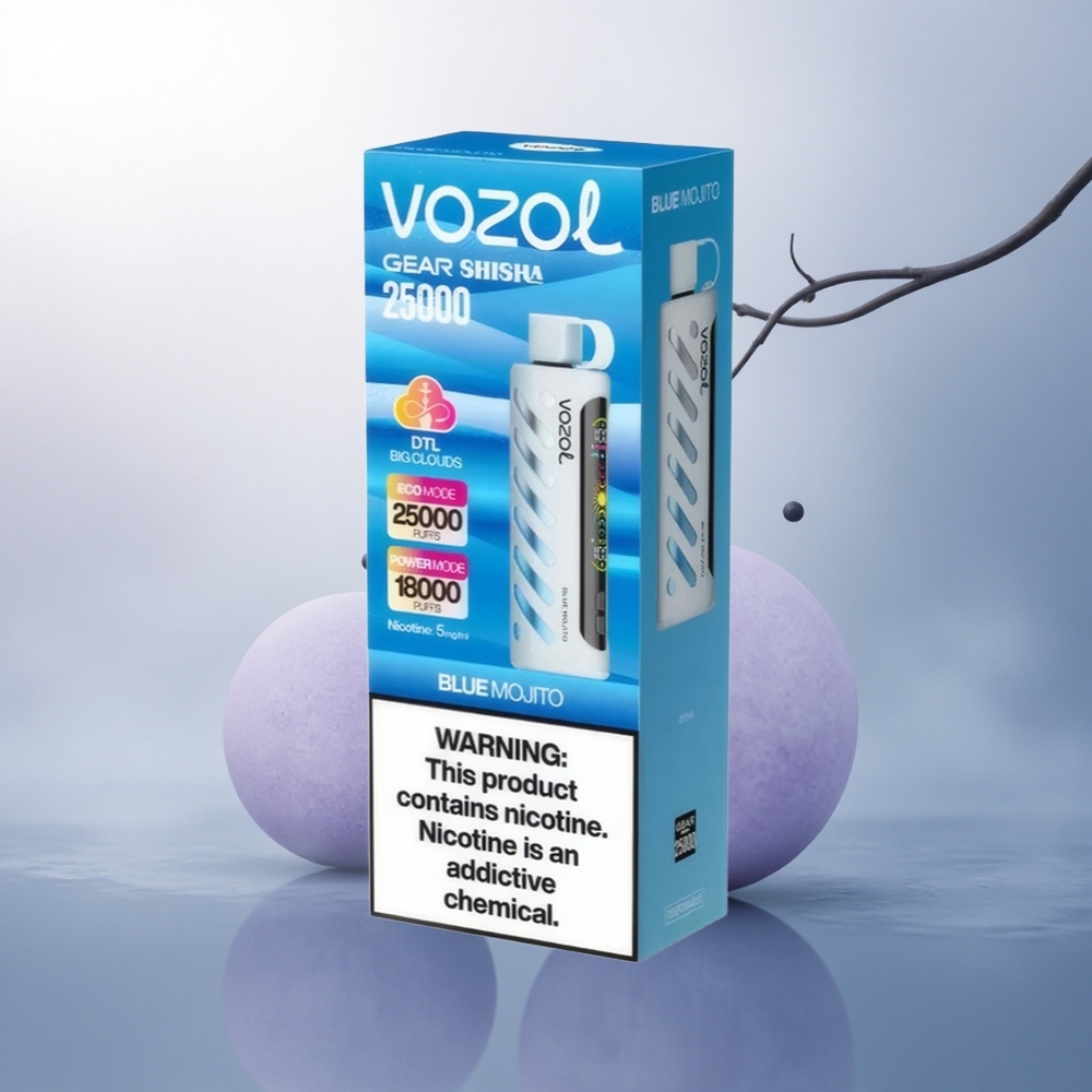VOZOL Gear Shisha 25000 Puffs Blå Mojito med 1000mAh og 5mg/ml nikotin
